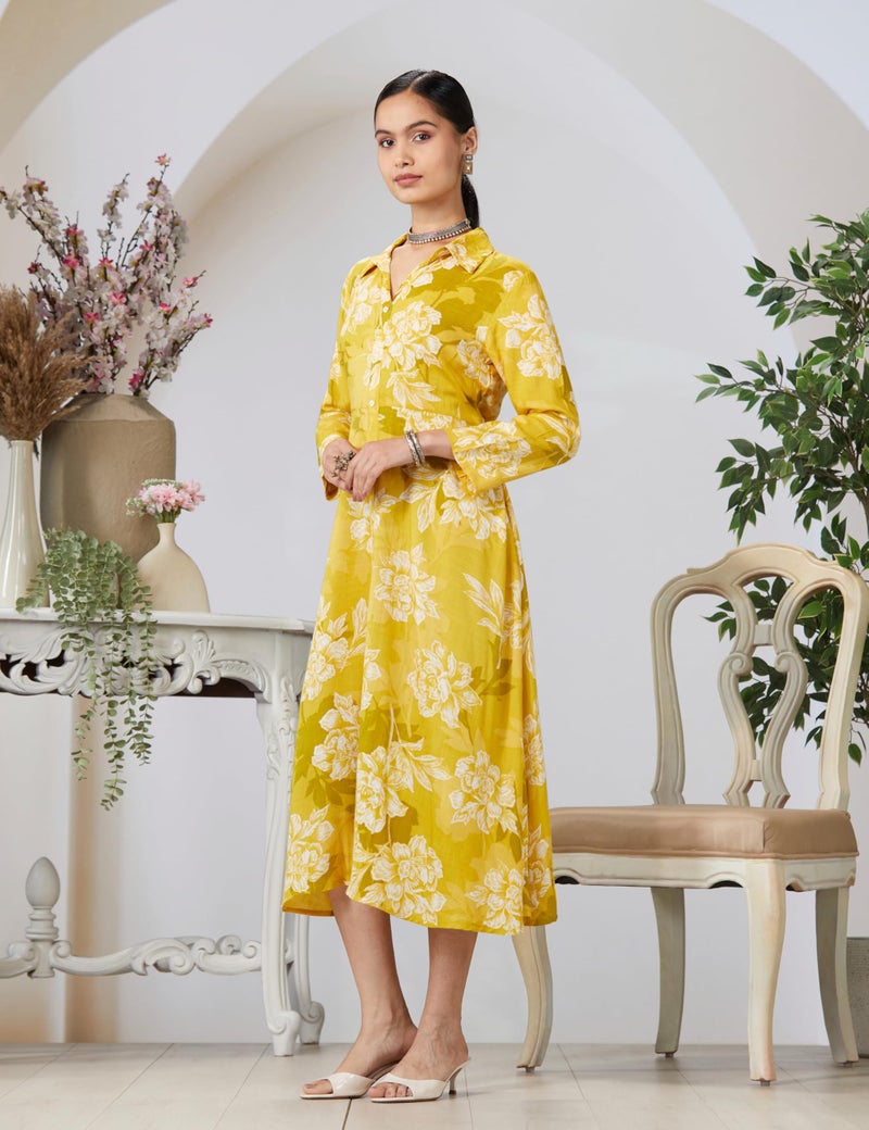 Biba Women's Olive Rayon Straight Printed Maxi Dress 2XL - Image 2
