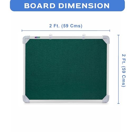 Eduway 2x2 Feet Notice Board/Pin Up Board/Bulletin Board/Display Board/Soft Board with High Resilience Foam Fabric for School, Office, Home with (30 Push-Up Pins), (Green) - Image 2