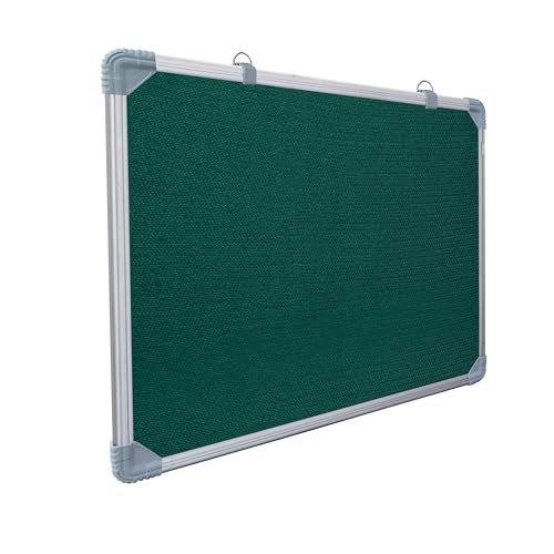 Eduway 2x2 Feet Notice Board/Pin Up Board/Bulletin Board/Display Board/Soft Board with High Resilience Foam Fabric for School, Office, Home with (30 Push-Up Pins), (Green) - Image 1