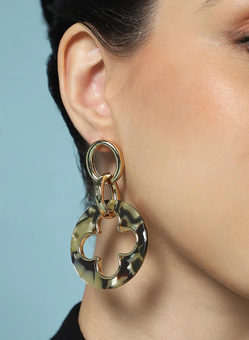 سوهي أقراط متدلية للنساء بتصميم تريفل وسلحفاة، لون كاليفورنيا، مقاس واحد، أكريليك معدني وسبائك، إغلاق بالدفع، مناسبة للارتداء الكاجوال والسهرة