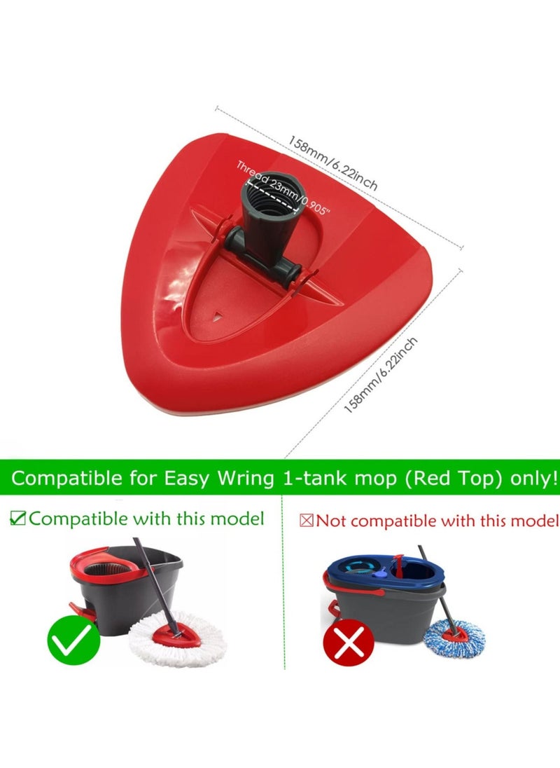 Y&D - Spin Mop Replacement Head Base Rotating Triangle Refill Disc for Easy Wring Replace Plastic Case Shell Red - Image 1