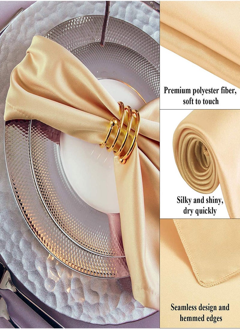 Elegant Satin Napkins Set 10 Pieces 17X17" Soft Dinner Napkins For Weddings And Parties Smooth Washable Fabric For Special Occasions  - Image 5