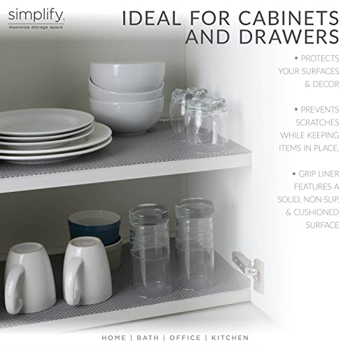 Simplify Grip Liner-Heavy Duty-Non-Adhesive Liner | 60" L x 12" W | Drawers | Cabinets | Shelves | Grey | Padded | 5 Feet Rolls | Grey | Organization| Easy Use - Image 5