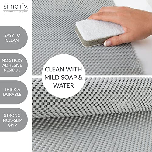 Simplify Grip Liner-Heavy Duty-Non-Adhesive Liner | 60" L x 12" W | Drawers | Cabinets | Shelves | Grey | Padded | 5 Feet Rolls | Grey | Organization| Easy Use - Image 4