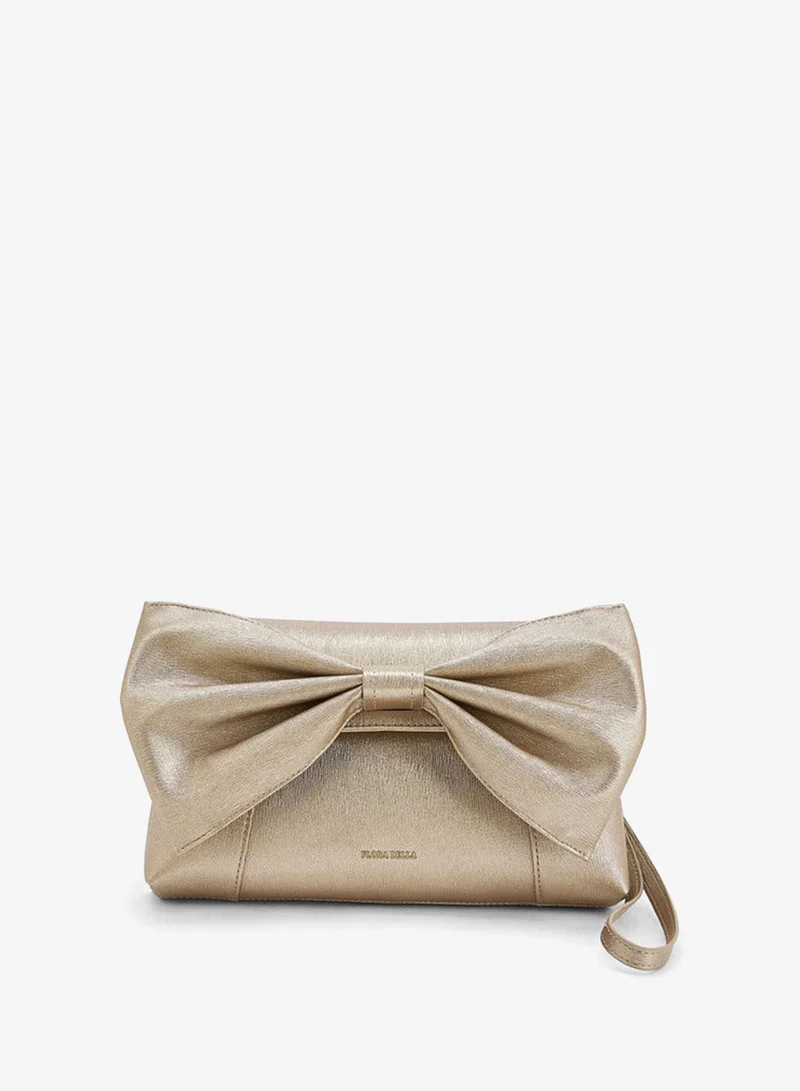 Bow Accent Clutch With Detachable Strap