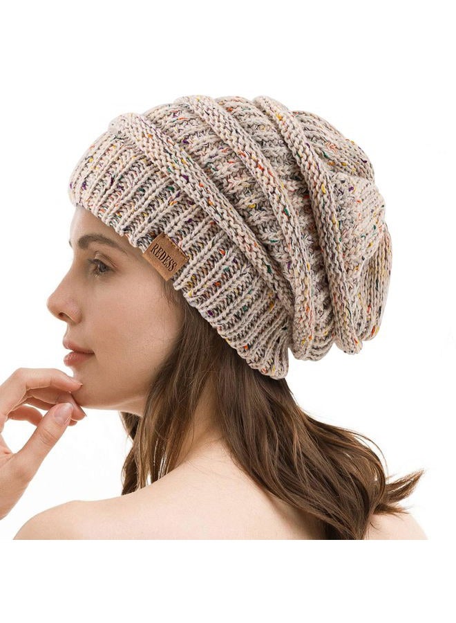 REDESS Slouchy Beanie Hat for Men and Women Winter Warm Chunky Soft Oversized Cable Knit Cap - Image 5