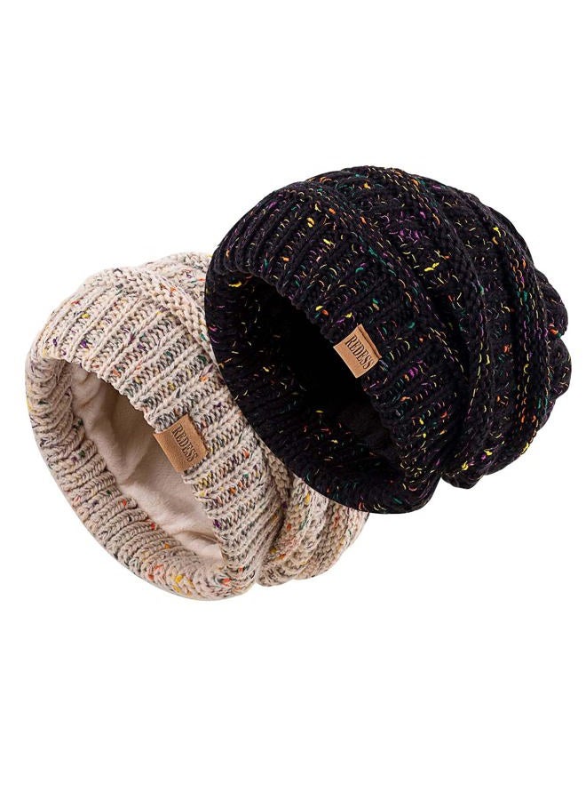 REDESS Slouchy Beanie Hat for Men and Women Winter Warm Chunky Soft Oversized Cable Knit Cap - Image 2