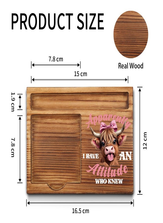 akeke Highland Cow Sticky Notes Holder, i Have an Attitude who Knew Funny Cattle Office Decor Gifts for Coworkers, Women, Colleagues, Boss, Self-Stick Note Pad Holders GAA76 - Image 2