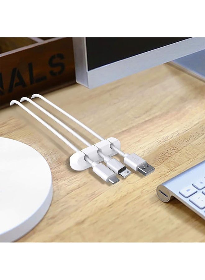 مجموعة من 3 مشابك لتثبيت الكابلات، مشابك سيليكون ذاتية اللصق لتنظيم أسلاك الكابلات، مناسبة لأجهزة الكمبيوتر المكتبية، كابلات الشحن USB، كابلات الطاقة، كابلات الماوس، كابلات الكمبيوتر، المكتب، والمنزل. - Image 4