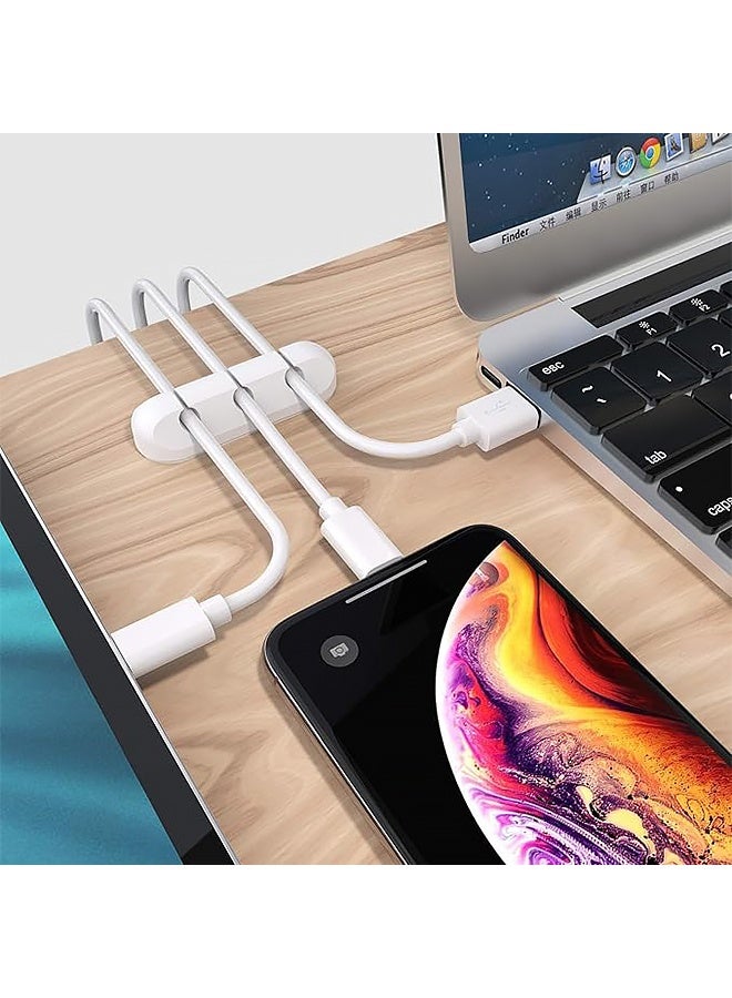 مجموعة من 3 مشابك لتثبيت الكابلات، مشابك سيليكون ذاتية اللصق لتنظيم أسلاك الكابلات، مناسبة لأجهزة الكمبيوتر المكتبية، كابلات الشحن USB، كابلات الطاقة، كابلات الماوس، كابلات الكمبيوتر، المكتب، والمنزل. - Image 3