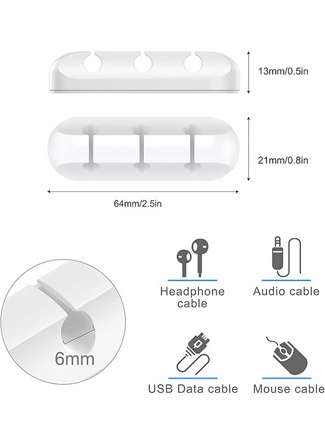 مجموعة من 3 مشابك لتثبيت الكابلات، مشابك سيليكون ذاتية اللصق لتنظيم أسلاك الكابلات، مناسبة لأجهزة الكمبيوتر المكتبية، كابلات الشحن USB، كابلات الطاقة، كابلات الماوس، كابلات الكمبيوتر، المكتب، والمنزل. - Image 2