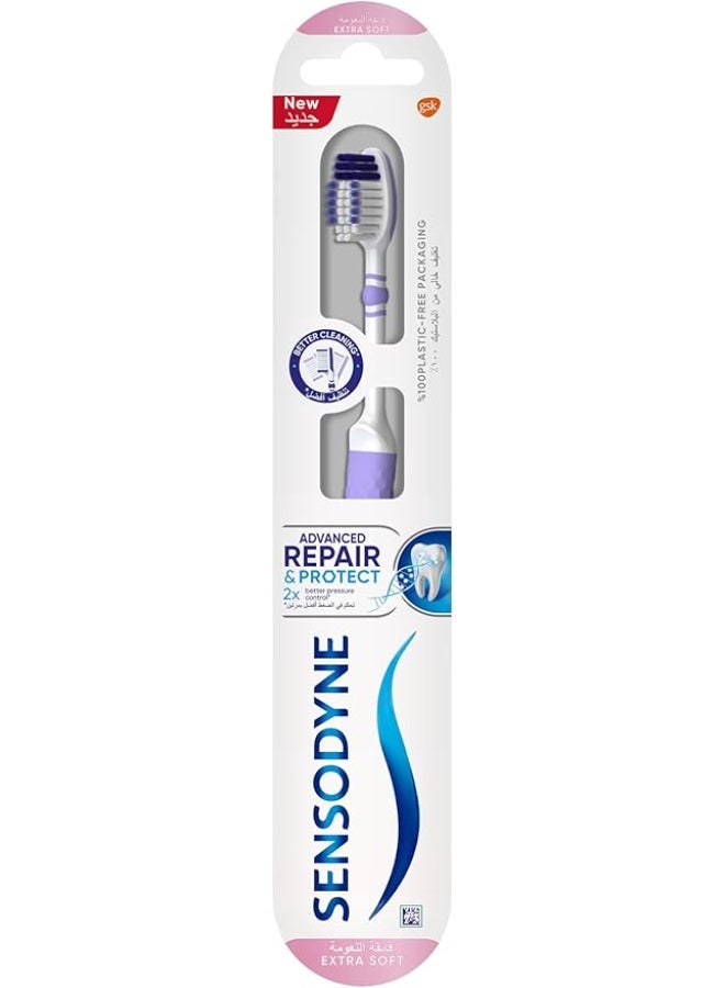 Sensodyne ToothbrUSh For Sensitive Teeth, Advanced Repair & Protect BrUSh With Extra Soft Bristles, Multi-Colour