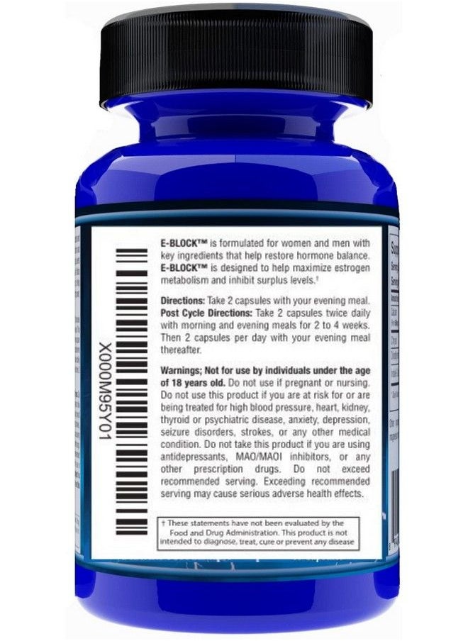 Pride Nutrition - Estrogen Blocker For Men & Hormone Balance For Women E Block Natural Pct Aromatase Inhibitor Anti Estrogen Acne Support Formula Post Cycle Therapy Supplement Plus Dim Calcium D Glucarate Chrysin - Image 1