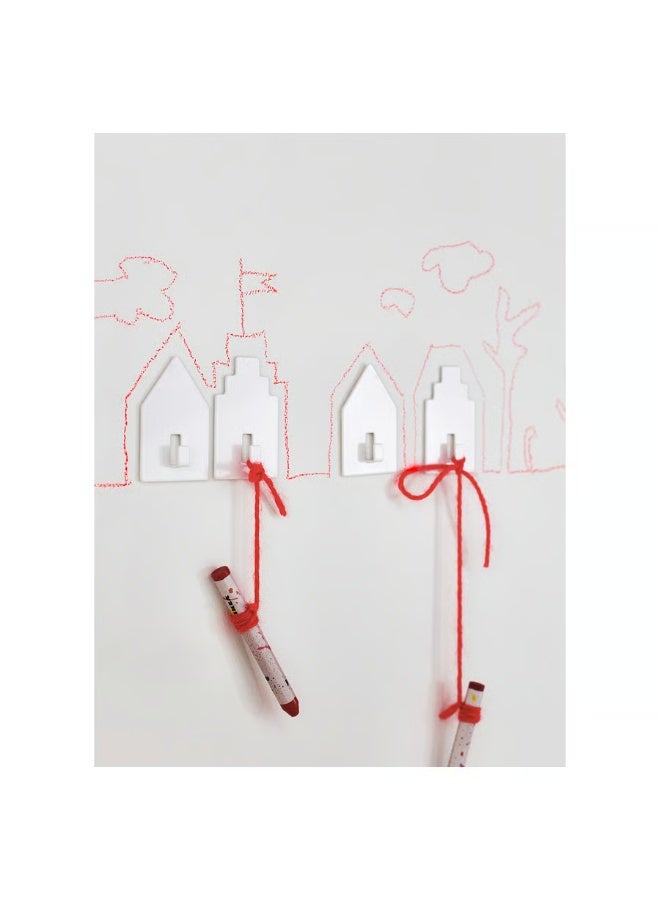 Self-Adhesive Wall Hook – House-Shaped, White, Strong Sticky Hook for Keys, Towels, Bags & Home Organization - Image 4