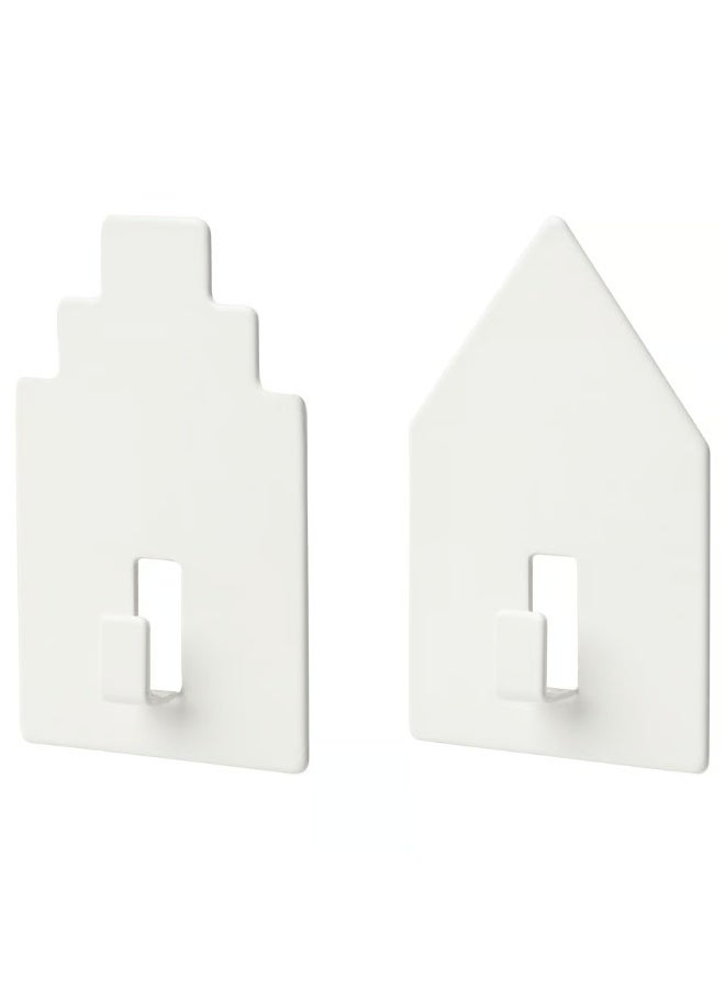 Self-Adhesive Wall Hook – House-Shaped, White, Strong Sticky Hook for Keys, Towels, Bags & Home Organization - Image 1