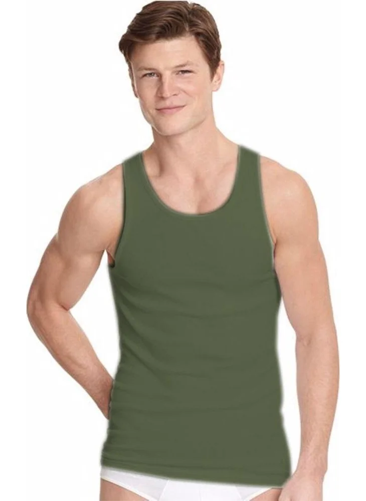 Seher Yıldızı 12 Pieces Men's Undershirts with Straps Colorful Classic Cotton
