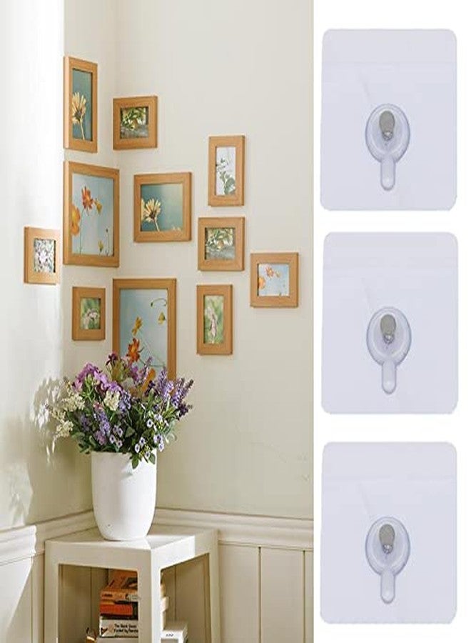 RENVA 15PCS Self Adhesive Wall Hooks for Hanging Strong for Hanging Clock and Photo Frame Transparent Hook (15) - Image 5
