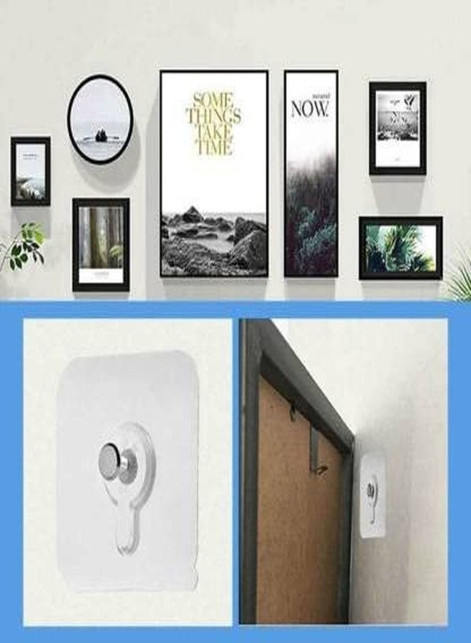 RENVA 15PCS Self Adhesive Wall Hooks for Hanging Strong for Hanging Clock and Photo Frame Transparent Hook (15) - Image 3