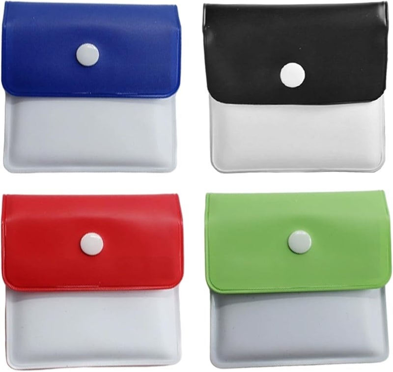 4 قطع منفاخ جيب صغير مقاوم للرياح مع غطاء للمنزل المكتب الخارجي سيارة سفر أسود أزرق أحمر أخضر - Image 1