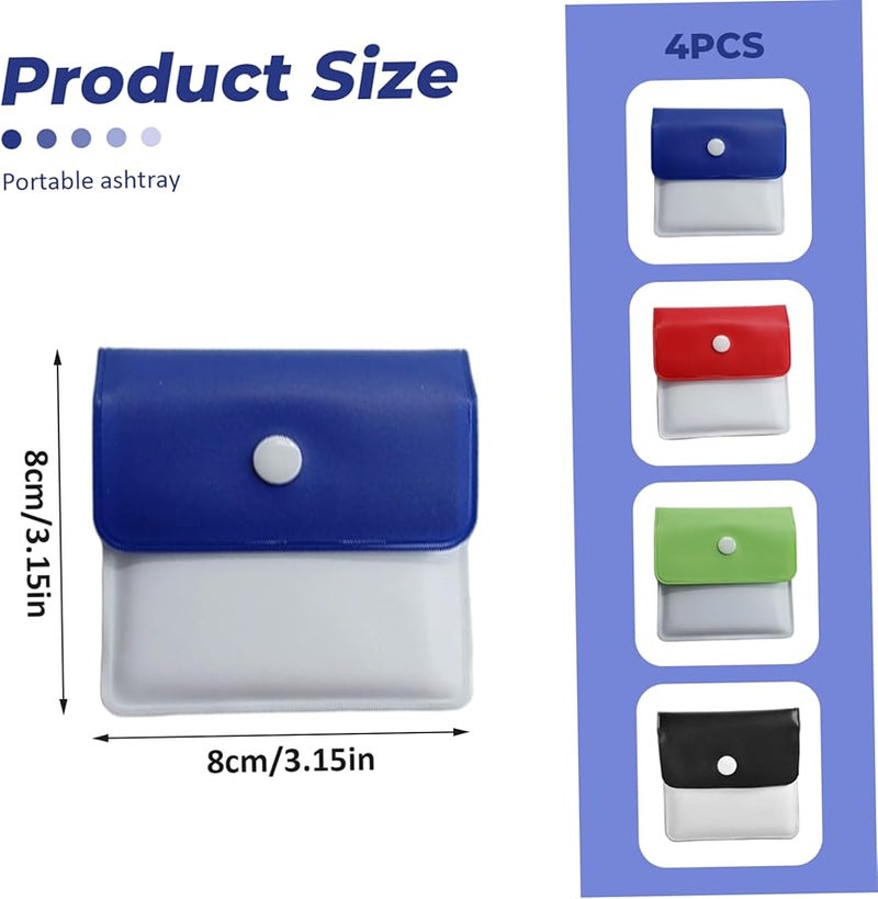 4 قطع منفاخ جيب صغير مقاوم للرياح مع غطاء للمنزل المكتب الخارجي سيارة سفر أسود أزرق أحمر أخضر - Image 4