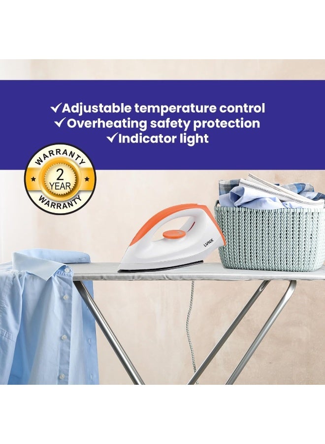 LYNX Lightweight Dry Iron, 1200 W Fast Heat‑Up with Non‑Stick Scratch‑Resistant Aluminum Soleplate, Adjustable Thermostat, Overheat Protection, Dual Voltage Travel‑Ready — Model LY‑IR‑3012 - Image 2