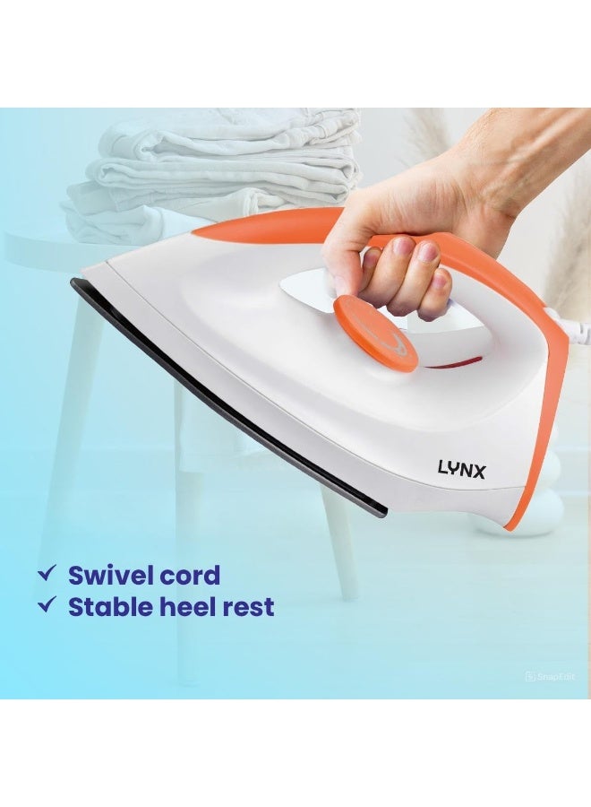 LYNX Lightweight Dry Iron, 1200 W Fast Heat‑Up with Non‑Stick Scratch‑Resistant Aluminum Soleplate, Adjustable Thermostat, Overheat Protection, Dual Voltage Travel‑Ready — Model LY‑IR‑3012 - Image 4