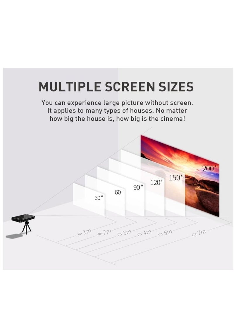 Generic - DLP P09-II Full HD Projector Android 9.0 DDR4 2GB 32GB Mini Portable 4K Wifi BT4.2 4000mA Battery Video Beamer Home Cinema - Image 1