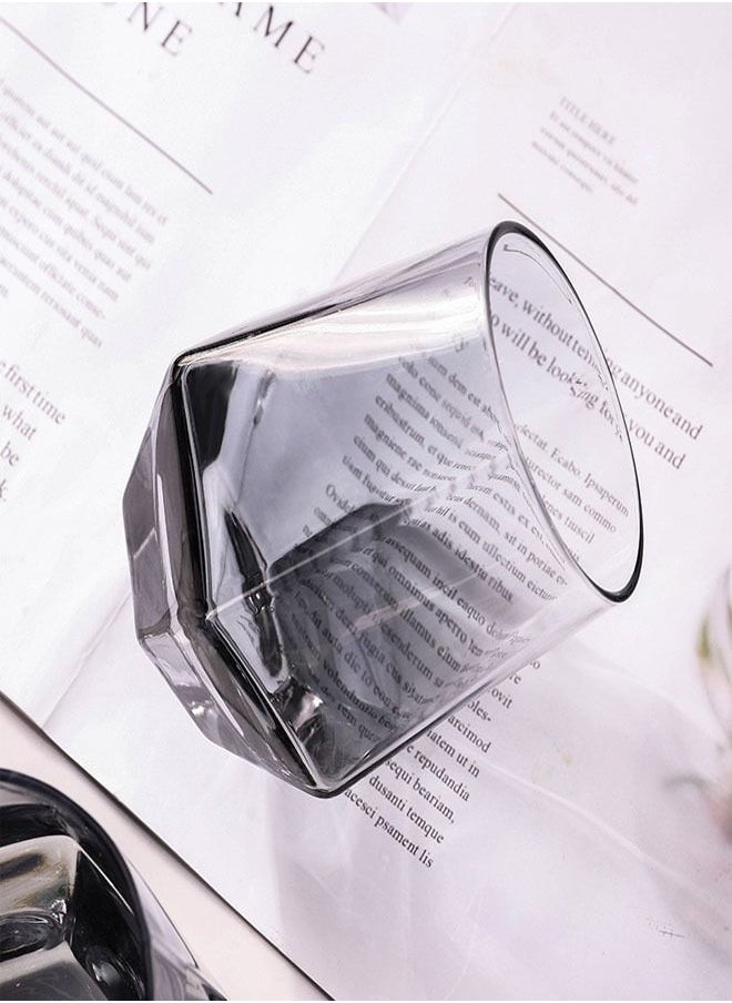 fashionhome - Glass Pitcher Set Cold and Hot Water Carafe Jug with Unique Irregular Geometry Pattern Tray for Homemade Iced Tea and Juice with 4 Tumbler Glasses - Image 1