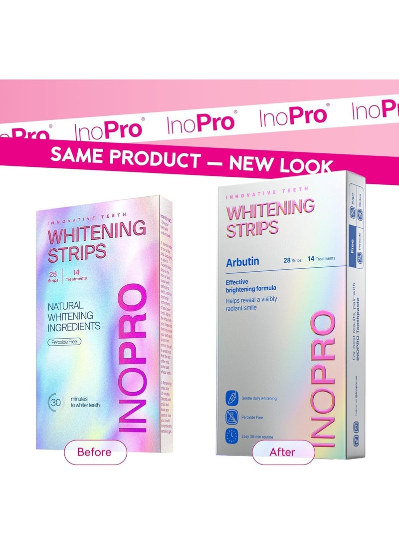 Inpro InoPro Teeth Whitening Strips 14 Treatments Kit - Teeth Whitener, Peroxide Free, Enamel Safe Green Whitestrips, Deep Stains Removal - Instant Teeth Whitening Without The Harm (28 Strips) - Image 1