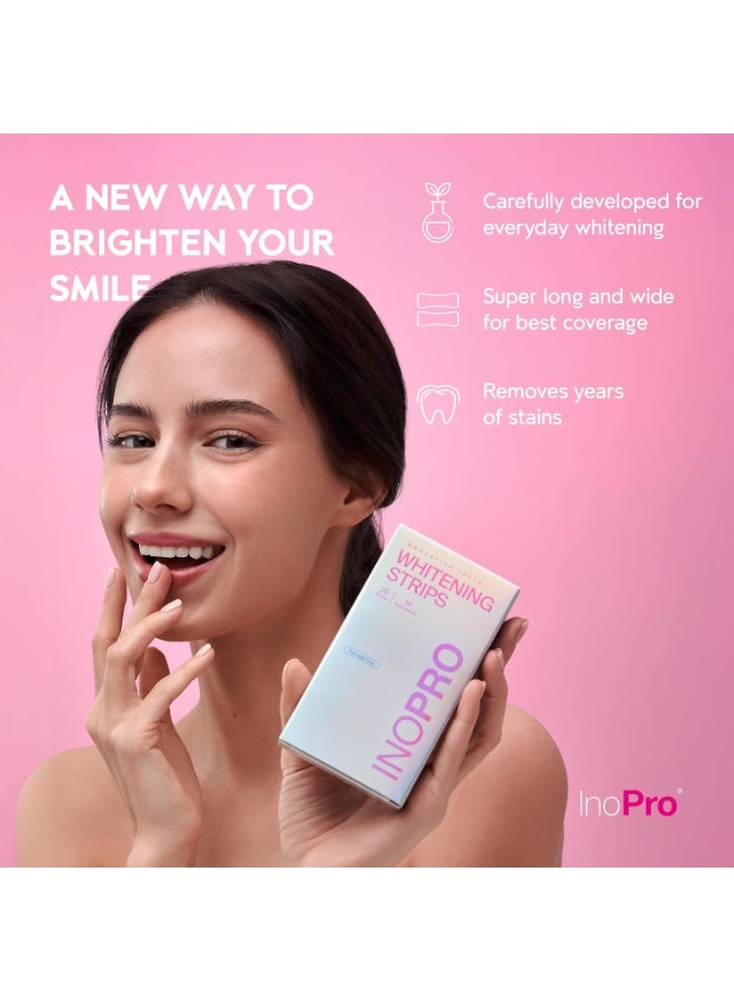 Inpro InoPro Teeth Whitening Strips 14 Treatments Kit - Teeth Whitener, Peroxide Free, Enamel Safe Green Whitestrips, Deep Stains Removal - Instant Teeth Whitening Without The Harm (28 Strips) - Image 3