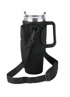 fantasize Water Bottle Carrier Bag for 40/30 oz Tumbler with Phone Pocket Water Bottle Holder with Strap Neoprene Water Bottle Pouch for Cup Accessories 