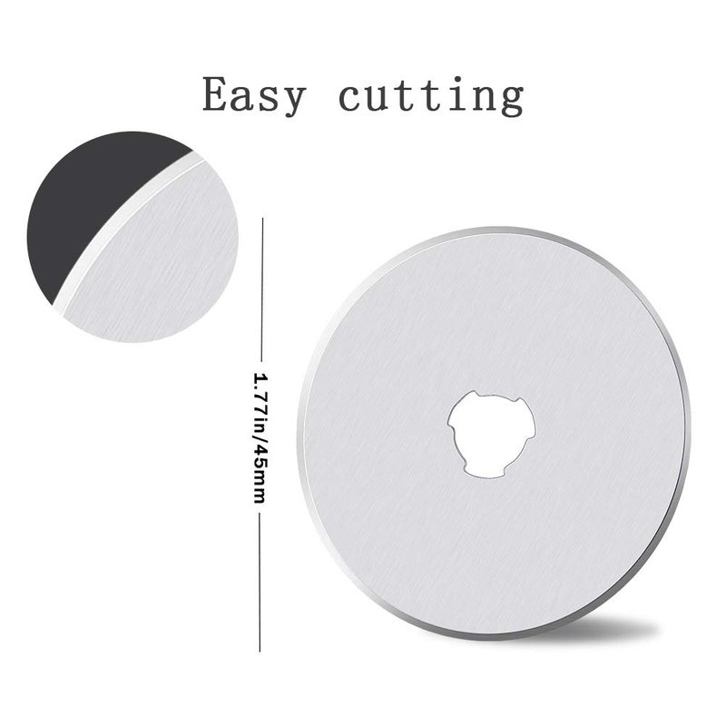 ZMAAGG Rotary Cutter, Rotary Fabric Cutter with Safety Lock, Included Extra 10 Pack 45mm Blades, Rotary Cutter Tool for Quilting Sewing Arts Crafts - Image 2