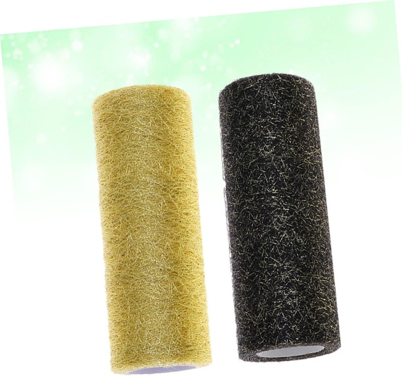 2pcs Yards Gold Organza Fabric Rolls for DIY Tutu Skirt Wedding Decor Bow Silver Yarn Tulle Netting Rolls for Craft Sewing - Image 3