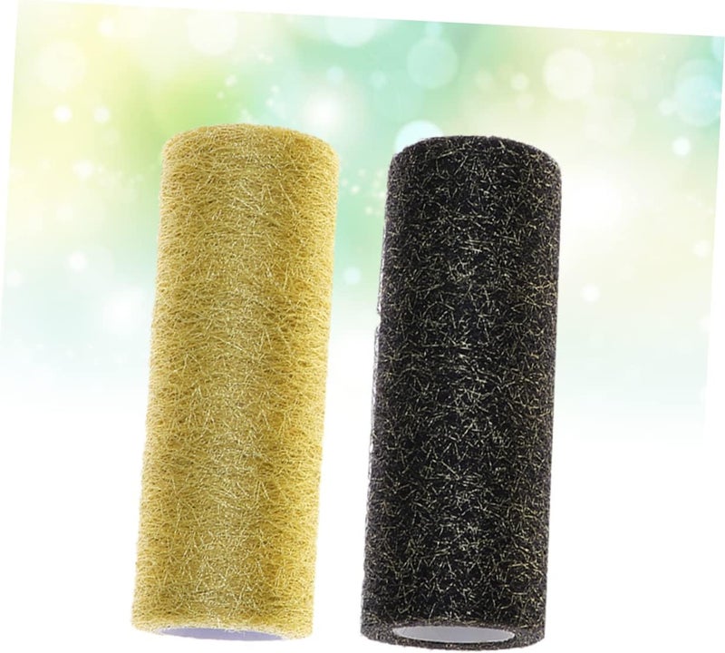 2pcs Yards Gold Organza Fabric Rolls for DIY Tutu Skirt Wedding Decor Bow Silver Yarn Tulle Netting Rolls for Craft Sewing - Image 4