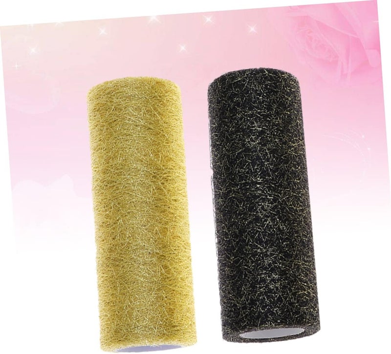 2pcs Yards Gold Organza Fabric Rolls for DIY Tutu Skirt Wedding Decor Bow Silver Yarn Tulle Netting Rolls for Craft Sewing - Image 2