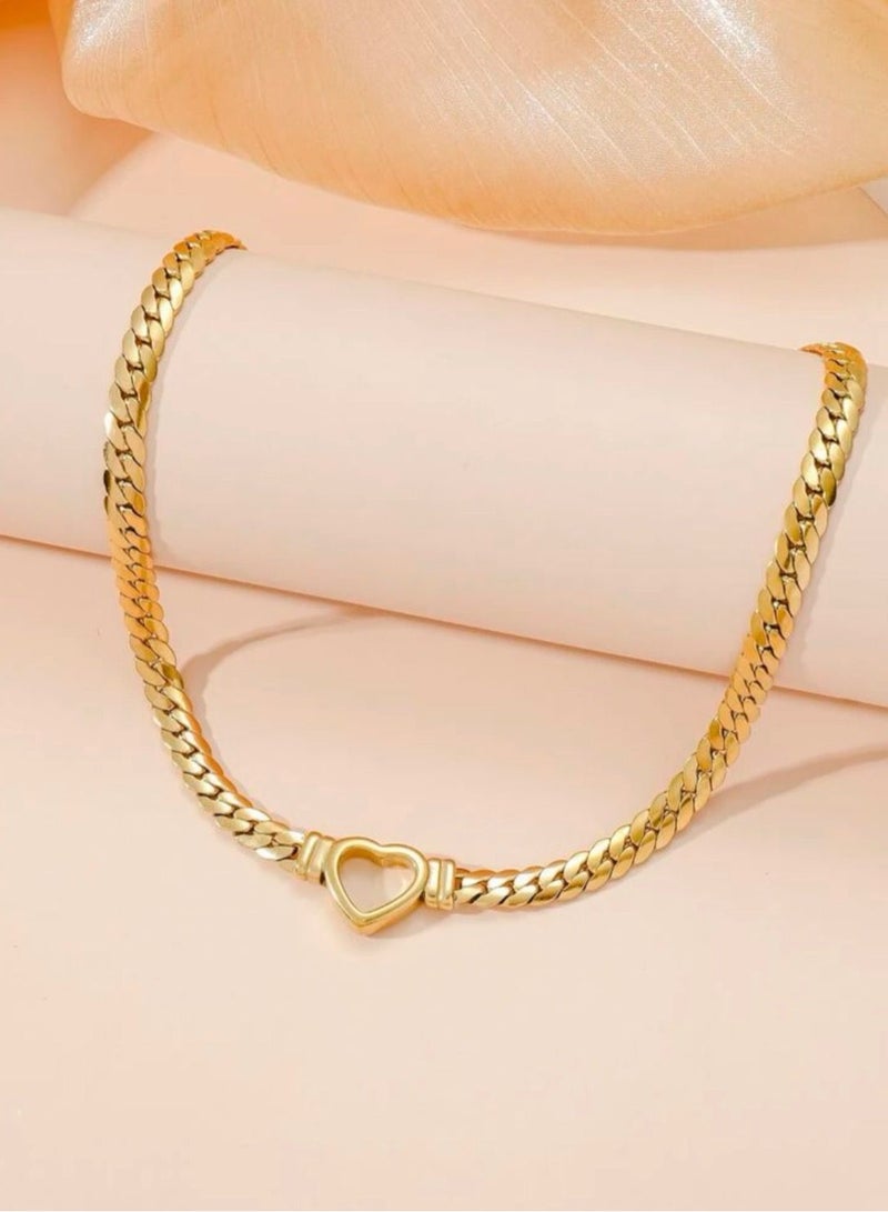 نونز أب سلسال شوكر نسائي أنيق مصنوع من الاستانلس ستيل مطلي باللون الذهبي عيار 18 - Image 2