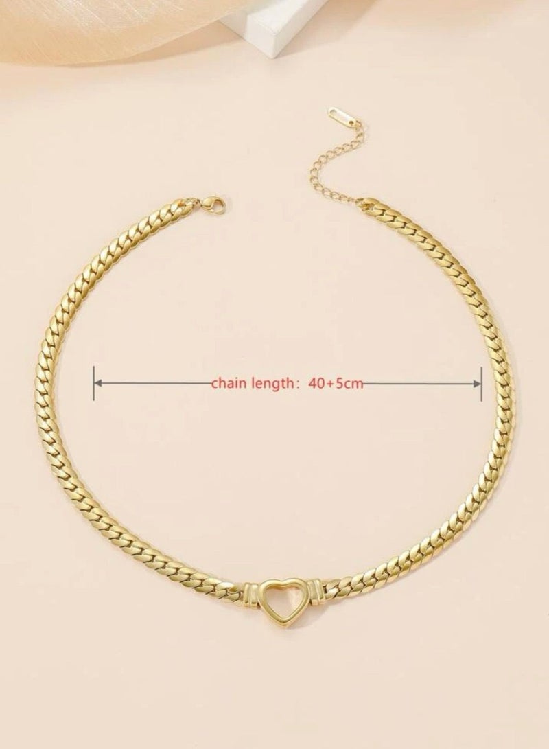 نونز أب سلسال شوكر نسائي أنيق مصنوع من الاستانلس ستيل مطلي باللون الذهبي عيار 18 - Image 3