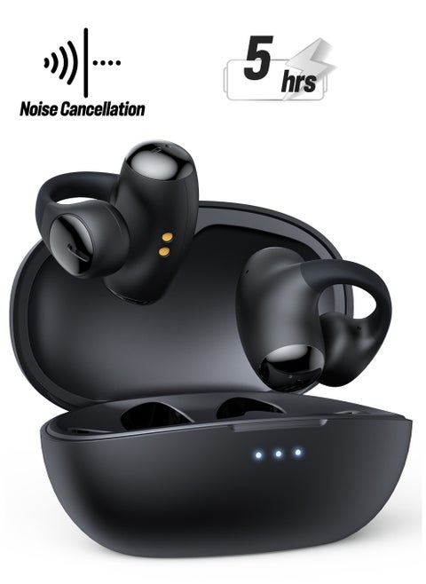 Ear Clip-on True Wireless Bluetooth Earphones,Air Conduction Sports Earphone with Call Noise Canceling Mic