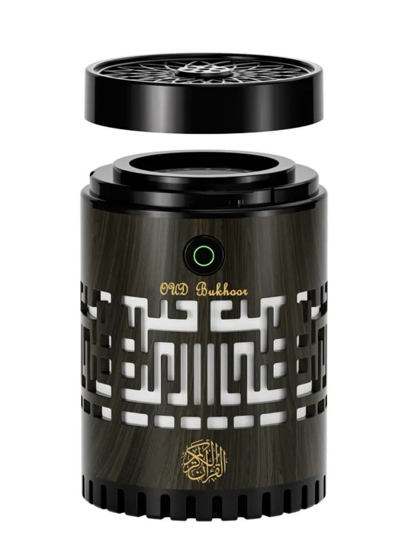 ELTRAZONE SQ-309 Quran Speaker & Mini Incense Burner Bakhoor Remote & App Control With Multicolor Changing Bluetooth Speaker Night Light With 15 Languages Quran Speaker Bukhoor Burner 8GB Space Natural Wood  - Image 3
