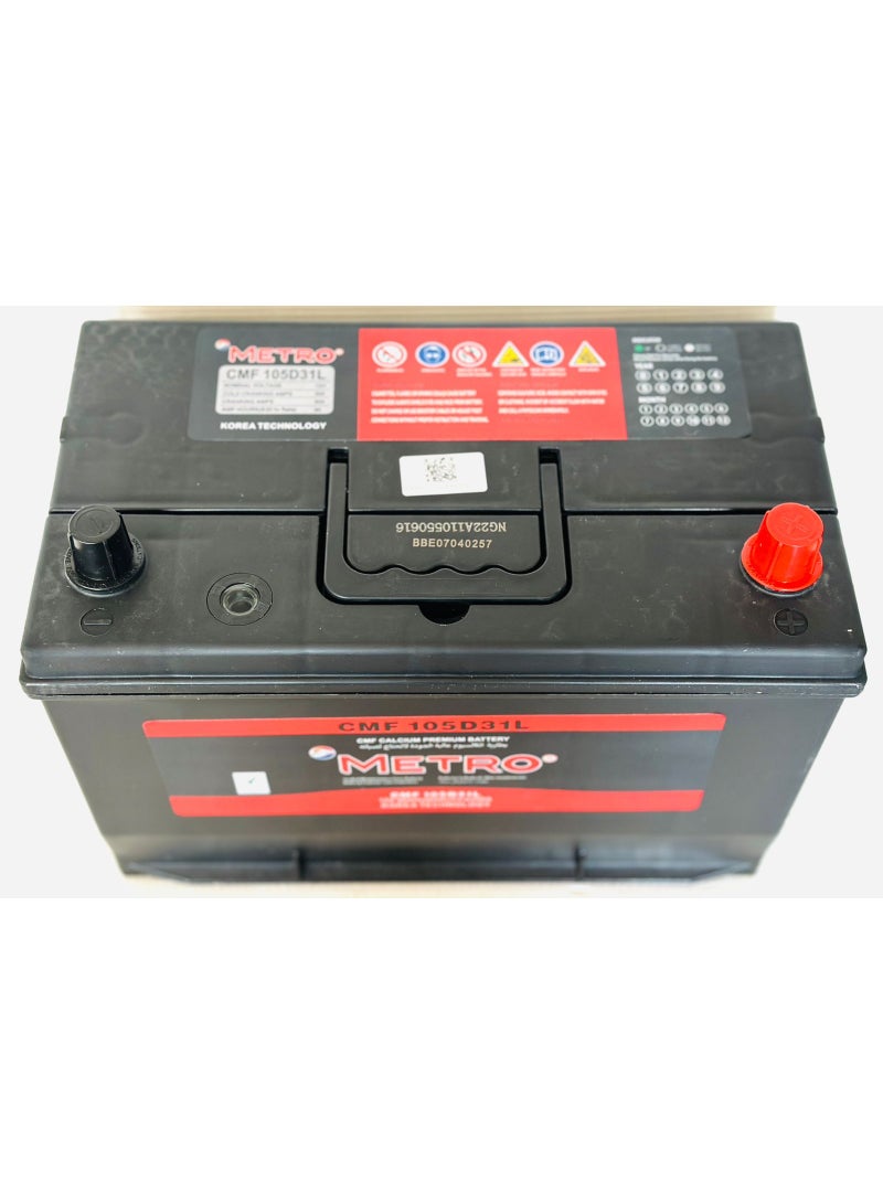 Metro Car Battery 12V 90AH 105D31L-MF - Image 2