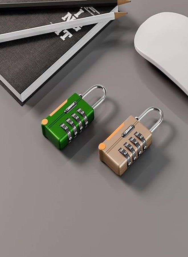 Crasts Luggage Number Lock - 4 Digit Combination Padlocks with a Hardened Steel Shackle - Travel Locks for Suitcases & Bag Number Locks (Rose Gold,Green) - Image 3