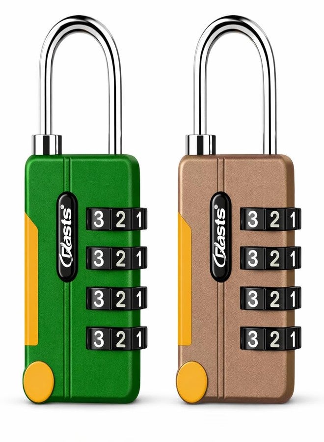 Crasts Luggage Number Lock - 4 Digit Combination Padlocks with a Hardened Steel Shackle - Travel Locks for Suitcases & Bag Number Locks (Rose Gold,Green) - Image 1
