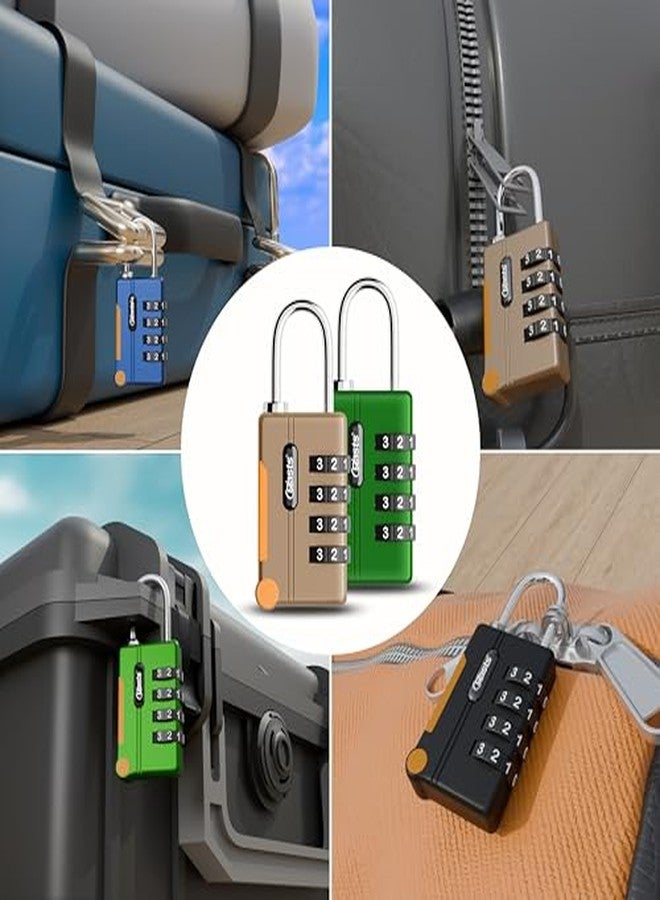 Crasts Luggage Number Lock - 4 Digit Combination Padlocks with a Hardened Steel Shackle - Travel Locks for Suitcases & Bag Number Locks (Rose Gold,Green) - Image 4
