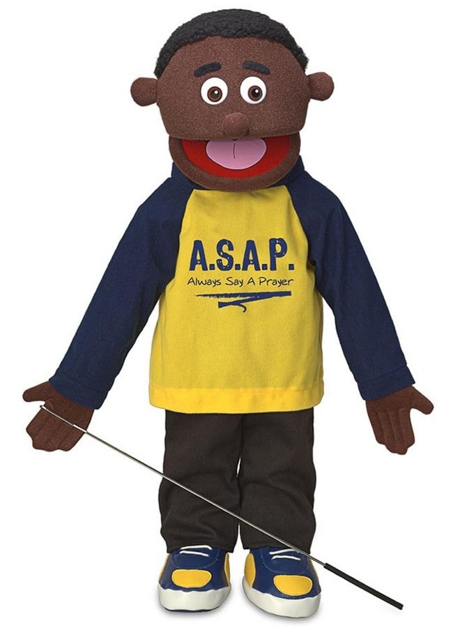 Silly Puppets 25" دائما قل صلاة، ولد أسود، دمية كاملة الجسم، دمية وزارة مسيحية - Image 1