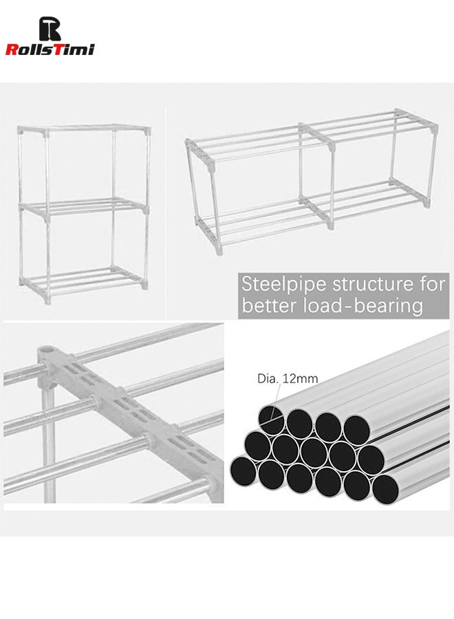 رولستيمي 4 الطبقة سلم خزانة تخزين الرف رف الكتب خزانة الملابس اللعب التخزين المنظم الدائمة رفوف الرف ، رمادي - Image 4