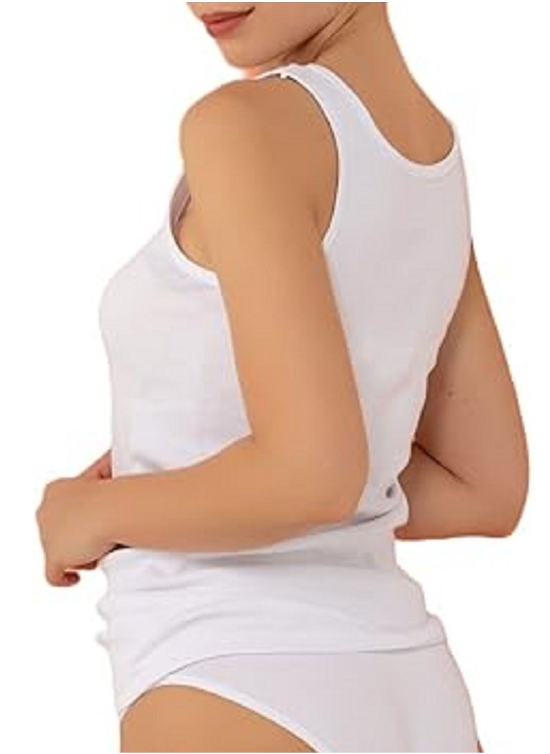 MANIKAN Undershirt Women's Wide Strap Cotton Tank Top  - Image 2