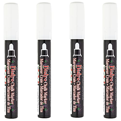 Marvy Uchida UCHIDA 4 White Broad Tip Bistro Chalk Marker - Image 4