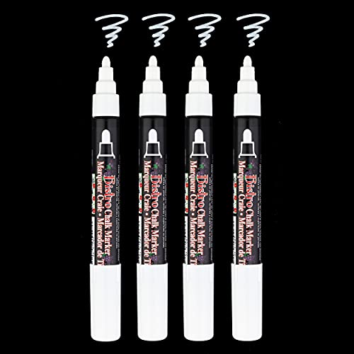 Marvy Uchida UCHIDA 4 White Broad Tip Bistro Chalk Marker - Image 3