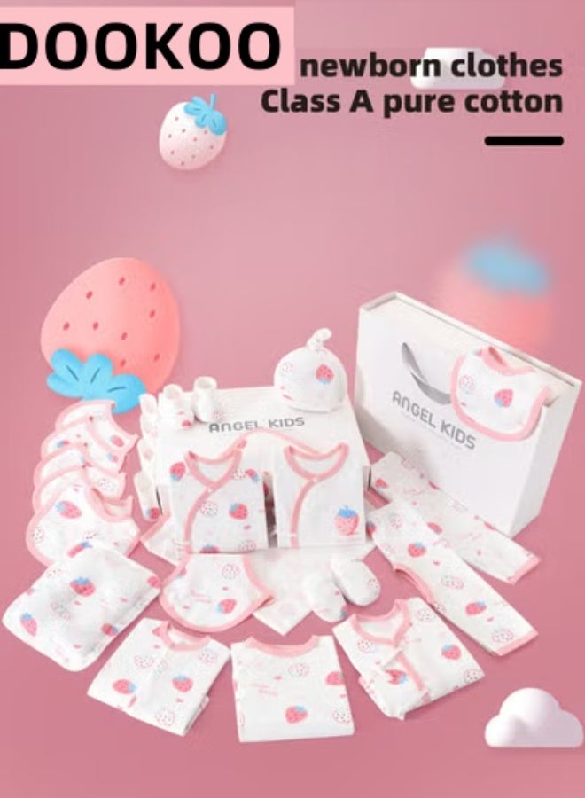 DOOKOO 24PCS Newborn Baby Gift Set, Newborn Layette Gift Set for Boys and Girls, Babies Essential Clothes Accessories with Baby Blanket, 100% Premium Cotton, for Spring Summer Autumn Winter - Image 3