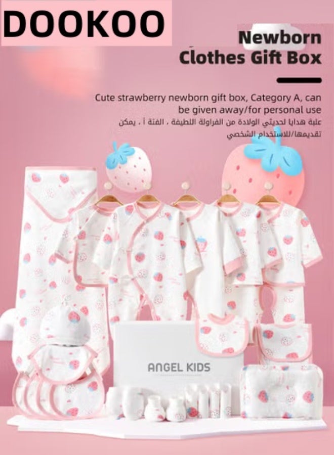 DOOKOO 24PCS Newborn Baby Gift Set, Newborn Layette Gift Set for Boys and Girls, Babies Essential Clothes Accessories with Baby Blanket, 100% Premium Cotton, for Spring Summer Autumn Winter - Image 2